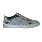 Mens Fancy Shoes By FIESSO AURELIO GARCIA, Spikes Rhine stones 2413 Silver - J.Valintin Men's Wear Legend - 95072