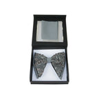 Mens Formal Bow Tie Hankie Insomnia Shiny Butterfly Shape MZE156 gray Sequins - J.Valintin Men's Wear Legend - 6922