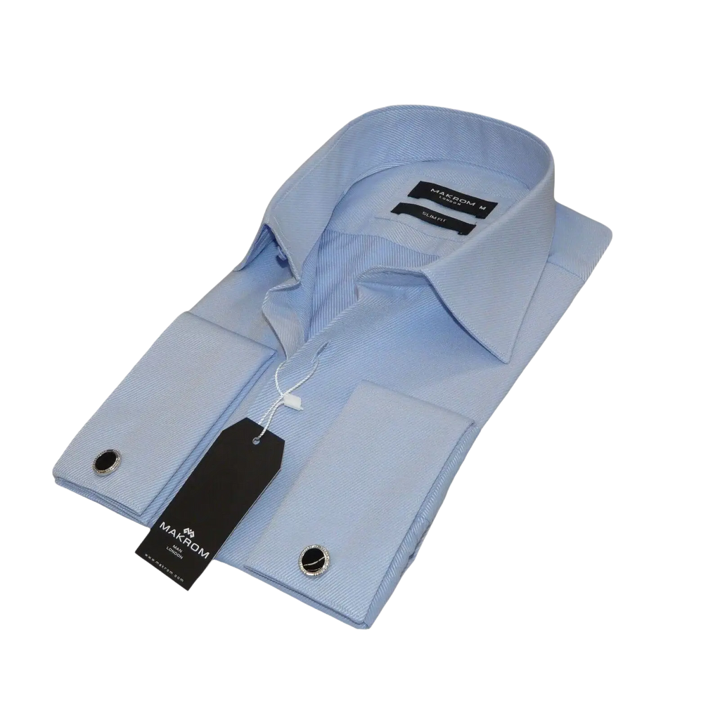 Men's Franco Gilberto Dress Shirt Cotton Blend French Cuffs Turkey 5482 - 418 Blue - J.Valintin Men's Wear Legend - 13962