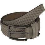 Mens Genuine Basket weave Suede Soft Leather Belt PIERO ROSSI Turkey # 1002 Gray - J.Valintin Men's Wear Legend - 97268
