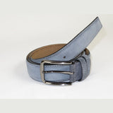 Mens Gray Genuine Suede Soft Leather Belt PIERO ROSSI From Turkey # Gray - C - J.Valintin Men's Wear Legend - 97200