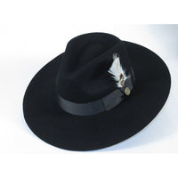 Mens Hat By BRUNO CAPELO Australian Wool Wide Brim Fedora Duke DU720 Black - J.Valintin Men's Wear Legend - DU720 - Black - S