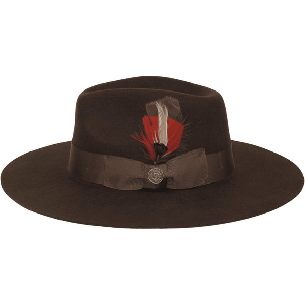 Mens Hat By BRUNO CAPELO Australian Wool Wide Brim Fedora Duke DU721 Brown - J.Valintin Men's Wear Legend - DU721 - Brown - S