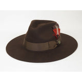 Mens Hat By BRUNO CAPELO Australian Wool Wide Brim Fedora Duke DU721 Brown - J.Valintin Men's Wear Legend - DU721 - Brown - S