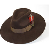 Mens Hat By BRUNO CAPELO Australian Wool Wide Brim Fedora Duke DU721 Brown - J.Valintin Men's Wear Legend - DU721 - Brown - S