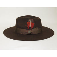 Mens Hat By BRUNO CAPELO Australian Wool Wide Brim Fedora Duke DU721 Brown - J.Valintin Men's Wear Legend - DU721 - Brown - S