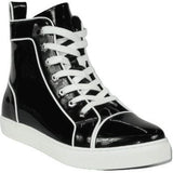 Mens High Top Shoes By FIESSO AURELIO GARCIA, Shiny Patent Leather 2416 Black - J.Valintin Men's Wear Legend - 95078