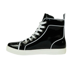 Mens High Top Shoes By FIESSO AURELIO GARCIA, Shiny Patent Leather 2416 Black - J.Valintin Men's Wear Legend - 95078