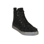 Mens High Top Shoes By FIESSO AURELIO GARCIA ,Spikes Rhine stones 2409 Black - J.Valintin Men's Wear Legend - 95023