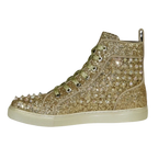 Mens High Top Shoes By FIESSO AURELIO GARCIA ,Spikes Rhine stones 2409 Gold - J.Valintin Men's Wear Legend - 95029