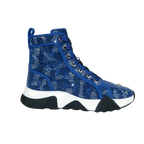 Mens High Top Shoes By FIESSO AURELIO GARCIA,Spikes Rhine stones 2412 Navy Blue - J.Valintin Men's Wear Legend - 95041
