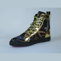 Mens High Top Shoes FIESSO by AURELIO GARCIA Chain Medusa Celebrity 2421 Black - J.Valintin Men's Wear Legend - 95103