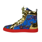 Mens High Top Shoes FIESSO by AURELIO GARCIA Chain Medusa Celebrity 2421 Blue - J.Valintin Men's Wear Legend - 95091