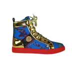 Mens High Top Shoes FIESSO by AURELIO GARCIA Chain Medusa Celebrity 2421 Blue - J.Valintin Men's Wear Legend - 95091