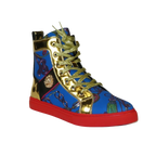 Mens High Top Shoes FIESSO by AURELIO GARCIA Chain Medusa Celebrity 2421 Blue - J.Valintin Men's Wear Legend - 95091