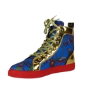 Mens High Top Shoes FIESSO by AURELIO GARCIA Chain Medusa Celebrity 2421 Blue - J.Valintin Men's Wear Legend - 95091