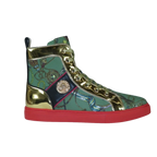 Mens High Top Shoes FIESSO by AURELIO GARCIA Chain Medusa Celebrity 2421 Green - J.Valintin Men's Wear Legend - 95097