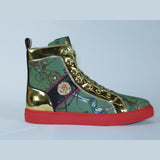 Mens High Top Shoes FIESSO by AURELIO GARCIA Chain Medusa Celebrity 2421 Green - J.Valintin Men's Wear Legend - 95097