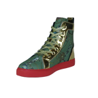 Mens High Top Shoes FIESSO by AURELIO GARCIA Chain Medusa Celebrity 2421 Green - J.Valintin Men's Wear Legend - 95097