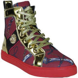 Mens High Top Shoes FIESSO by AURELIO GARCIA Chain Medusa Celebrity 2421 Red - J.Valintin Men's Wear Legend - 95085