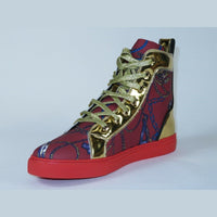 Mens High Top Shoes FIESSO by AURELIO GARCIA Chain Medusa Celebrity 2421 Red - J.Valintin Men's Wear Legend - 95085