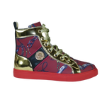 Mens High Top Shoes FIESSO by AURELIO GARCIA Chain Medusa Celebrity 2421 Red - J.Valintin Men's Wear Legend - 95085