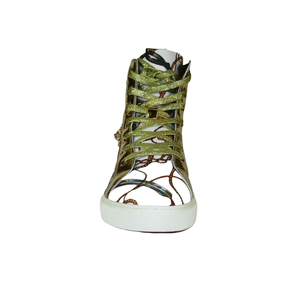 Mens High Top Shoes FIESSO by AURELIO GARCIA Chain Medusa Celebrity 2421 White - J.Valintin Men's Wear Legend - 95109