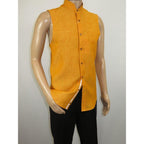 Mens INSERCH linen Shirt Banded Chinese Collar Sleeves - Less SS719 Sunburst - J.Valintin Men's Wear Legend - SS719 - 191 - M