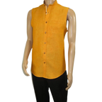 Mens INSERCH linen Shirt Banded Chinese Collar Sleeves - Less SS719 Sunburst - J.Valintin Men's Wear Legend - SS719 - 191 - M