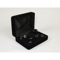 Men's J.Valintin Tuxedo Shirt Cufflinks Stud Set Black Silver 92565 - J.Valintin Men's Wear Legend - 92565