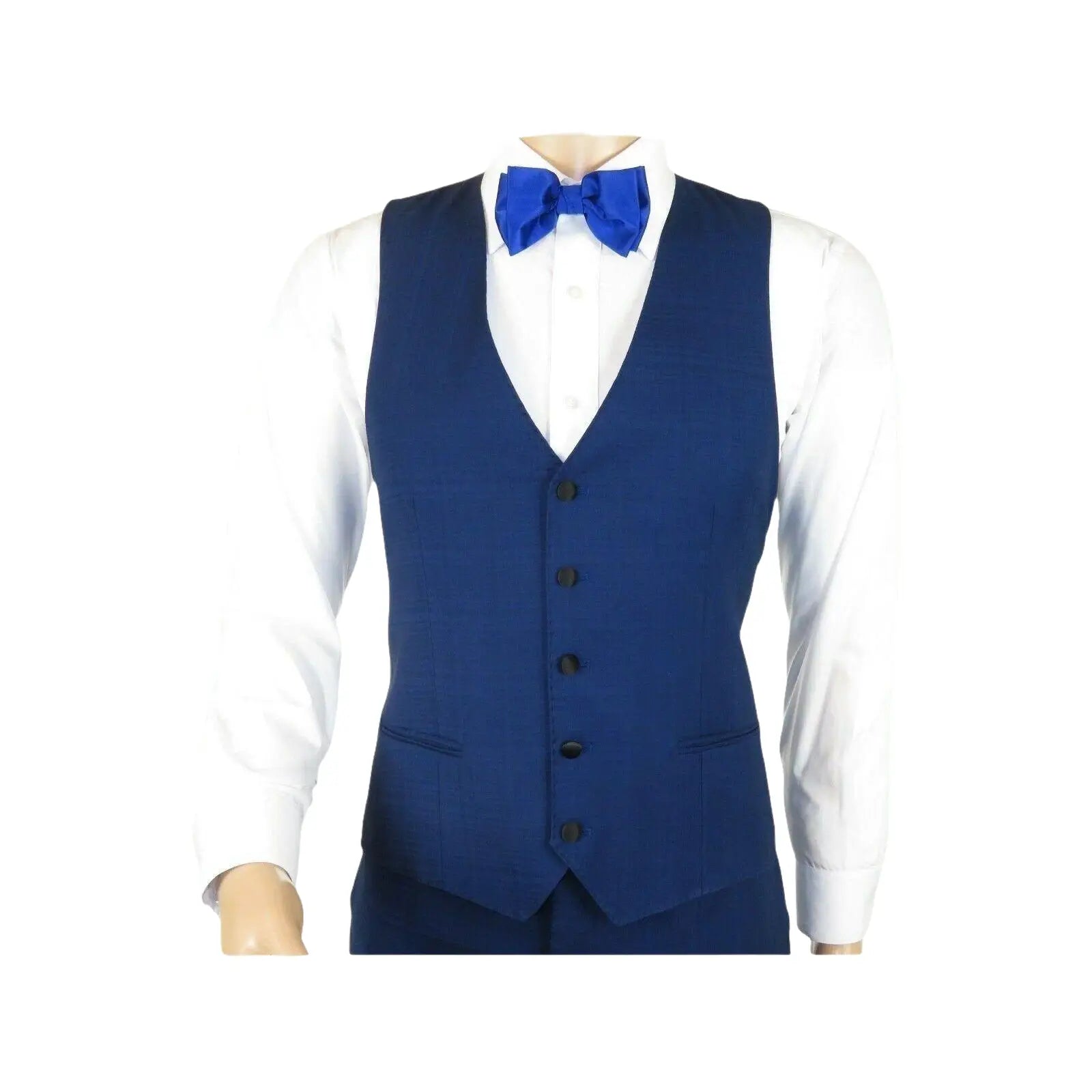 Men's Light Wool Statement Tuxedo Vested Formal Wedding Stage Suit Alberto Blue - J.Valintin Men's Wear Legend - 31837