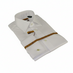 Mens long sleeves Cotton Shirt French Cuffs Wrinkle Resistance ENZO 61102 White