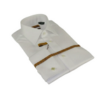 Mens long sleeves Cotton Shirt French Cuffs Wrinkle Resistance ENZO 61102 White