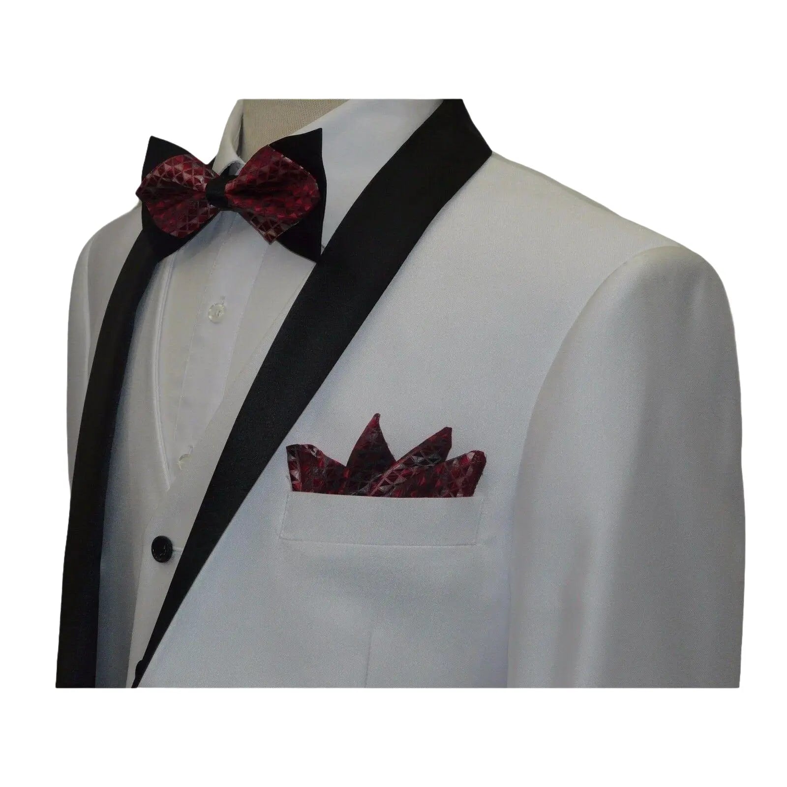 Men's Lorenzo Bruno Shawl Tuxedo Slim 3 Piece Shiny Formal Suit S6501V White - J.Valintin Men's Wear Legend - 19886