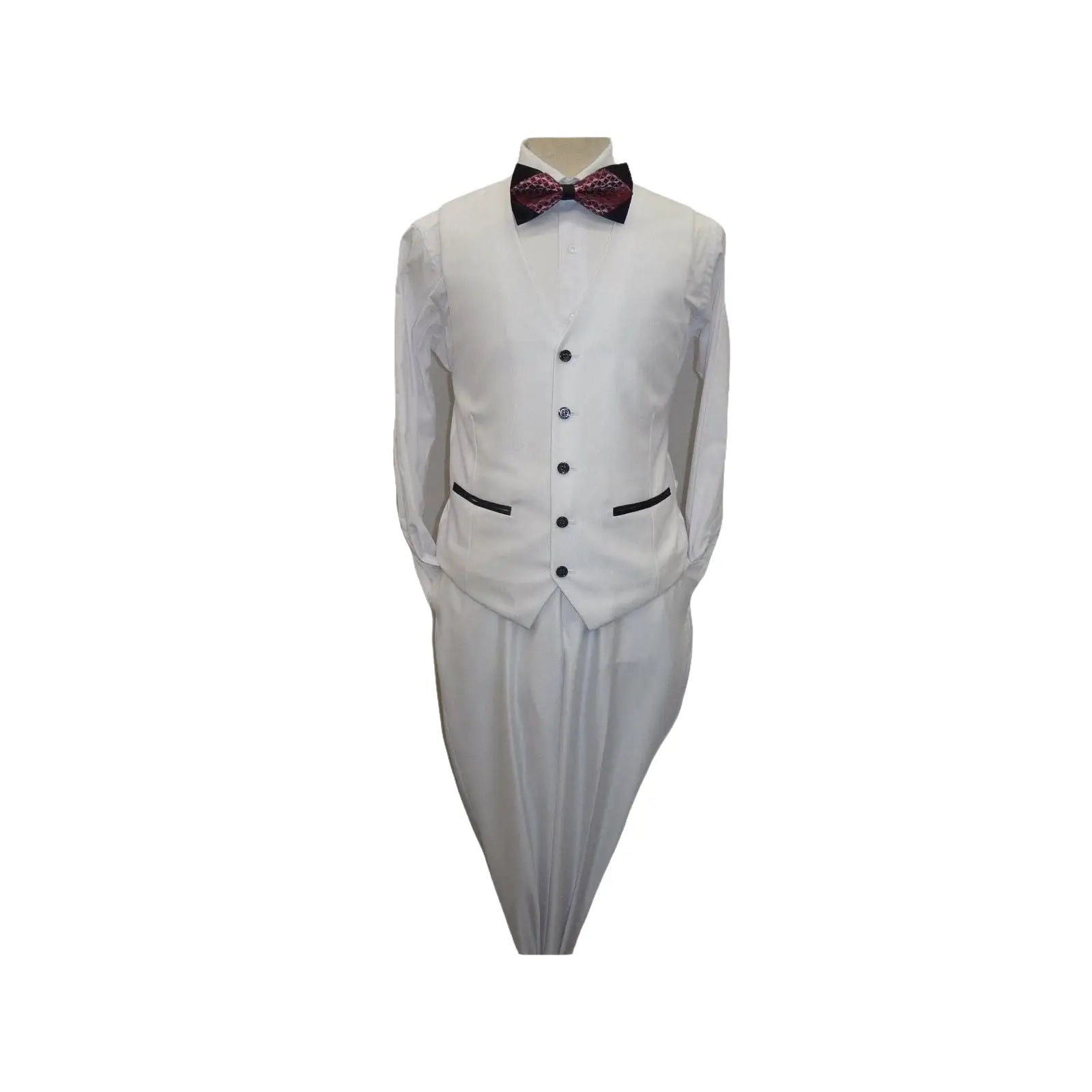 Men's Lorenzo Bruno Shawl Tuxedo Slim 3 Piece Shiny Formal Suit S6501V White - J.Valintin Men's Wear Legend - 19886