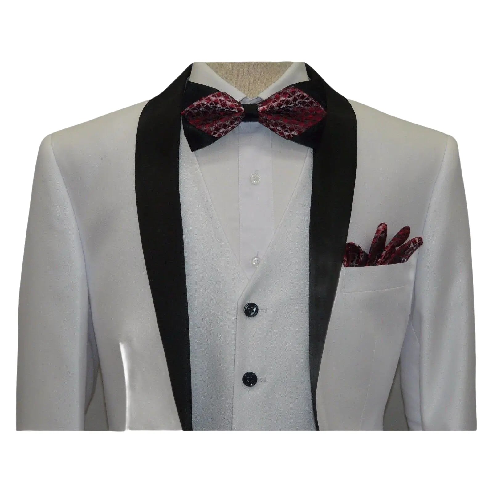 Men's Lorenzo Bruno Shawl Tuxedo Slim 3 Piece Shiny Formal Suit S6501V White - J.Valintin Men's Wear Legend - 19886