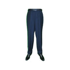 Men's MANTONI Flat Front Pants 100% Wool Super 140's Classic Fit 40901 Navy Blue - J.Valintin Men's Wear Legend - 10375
