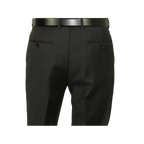 Mens MANTONI Flat Front Pants 100% Wool Super 140's Classic Fit 46306 - 3 Charcoal - J.Valintin Men's Wear Legend - 8336