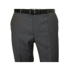 Mens MANTONI Flat Front Pants 100% Wool Super 140's Classic Fit 46306 - 3 Charcoal - J.Valintin Men's Wear Legend - 8336