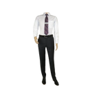 Mens MANTONI Flat Front Pants 100% Wool Super 140's Classic Fit 46306 - 3 Charcoal - J.Valintin Men's Wear Legend - 8336