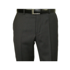 Mens MANTONI Flat Front Pants 100% Wool Super 140's Classic Fit 46306 - 3 Charcoal - J.Valintin Men's Wear Legend - 8336