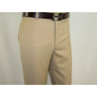 Mens MANTONI Flat Front Pants All Wool Super 140's Classic Fit 40901 Beige - J.Valintin Men's Wear Legend - 19268