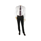 Men's Mantoni Flat Front Pants All Wool Super 140's Classic Fit 40901 Black - J.Valintin Men's Wear Legend - 9525