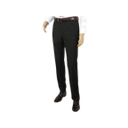 Men's Mantoni Flat Front Pants All Wool Super 140's Classic Fit 40901 Black - J.Valintin Men's Wear Legend - 9525