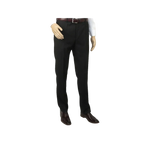 Men's Mantoni Flat Front Pants All Wool Super 140's Classic Fit 40901 Black - J.Valintin Men's Wear Legend - 9525