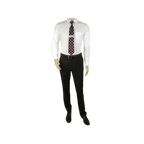 Men's Mantoni Flat Front Pants All Wool Super 140's Classic Fit 40901 Black - J.Valintin Men's Wear Legend - 9525