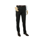 Men's Mantoni Flat Front Pants All Wool Super 140's Classic Fit 40901 Black - J.Valintin Men's Wear Legend - 9525