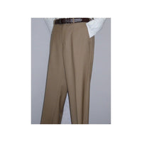 Men's Mantoni Flat Front Pants All Wool Super 140's Classic Fit 40901 Camel - J.Valintin Men's Wear Legend - 18648