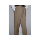 Men's Mantoni Flat Front Pants All Wool Super 140's Classic Fit 40901 Camel - J.Valintin Men's Wear Legend - 18648