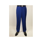 Mens Mantoni Flat Front Trousers Wool Super 140s Classic Fit 40901 French Blue - J.Valintin Men's Wear Legend - 2662